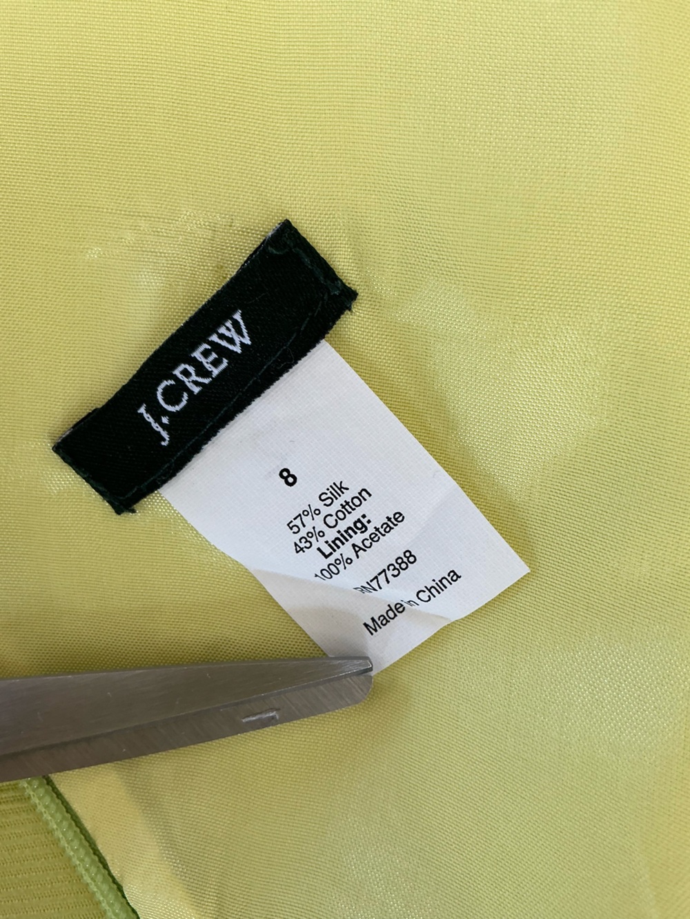 J.Crew Chartreuse Silk Blend Lime Green Sleeveless V-Neck Cocktail Dress 8 - Picture 8 of 15